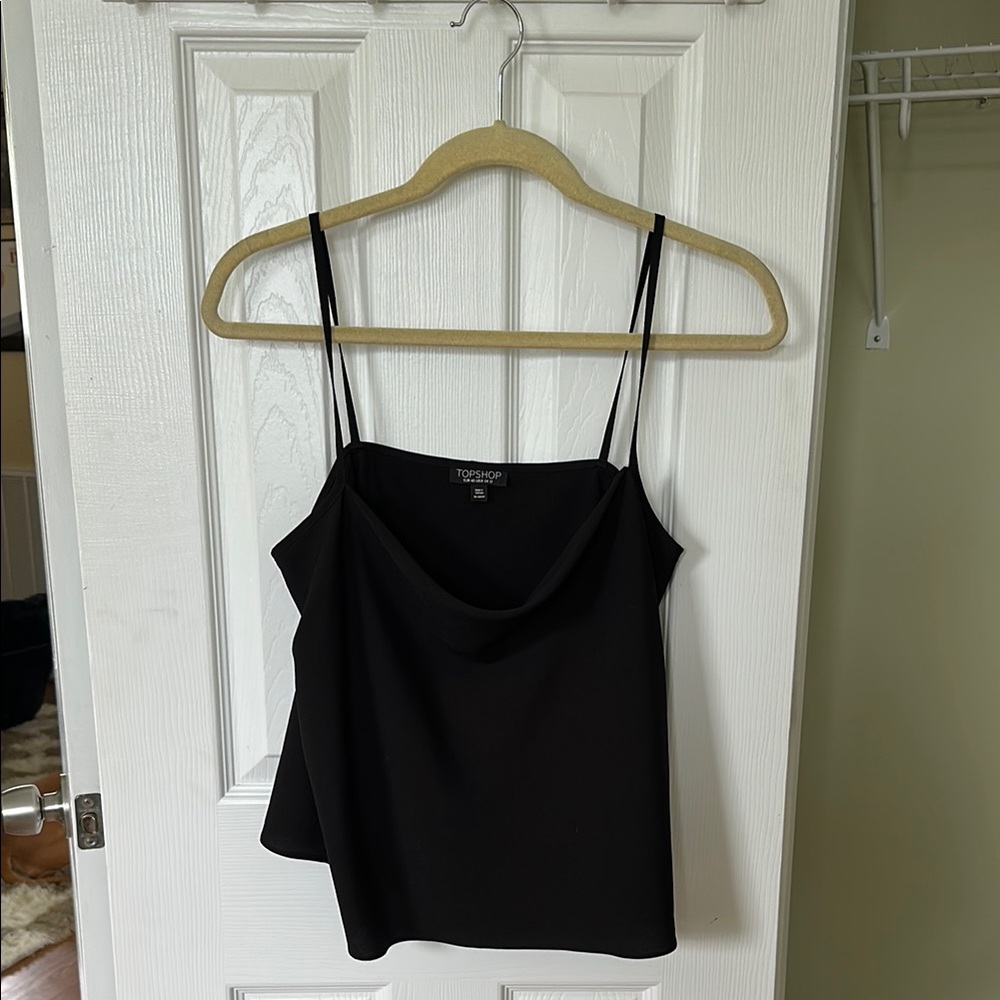 Topshop Black Camisole Blouse - Size 8